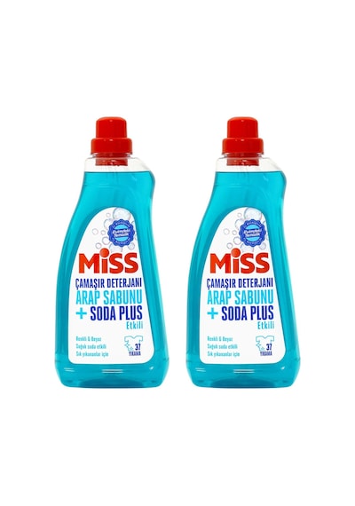 Miss Sıvı Çamaşır Deterjanı Arap Sabunu + Soda Etkili 1.5 Lt 2 Li