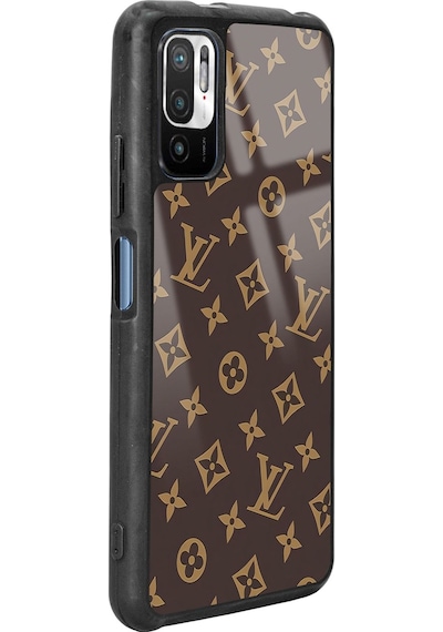 Xiaomi Redmi Note 10 5g Kahverengi Lv Tasarımlı Glossy Telefon Kılıfı Siyah