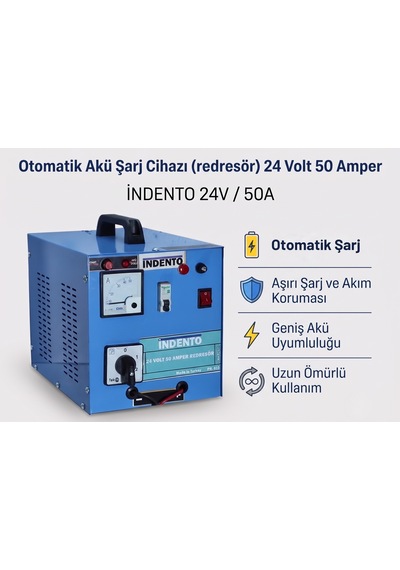 Otomatik Akü Şarj Cihazı Redresör 24 Volt 50 Amper