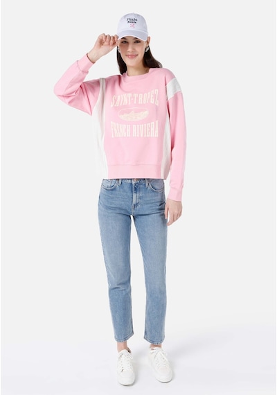 Colins Regular Fit Yuvarlak Yaka Baskılı Kadın Pembe Sweatshirt Cl1068053 Q1.v1 Pın Pembe