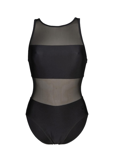 Arena Mesh Panels Swimsuit Vent Kadın Siyah Yüzücü Mayosu 006658500