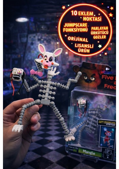 Five Nights At Freddy's Mangle Figür 13 Cm Glow Işıklı Gözlü Hareketli Aksiyon Figürü Fnaf Funko Pop