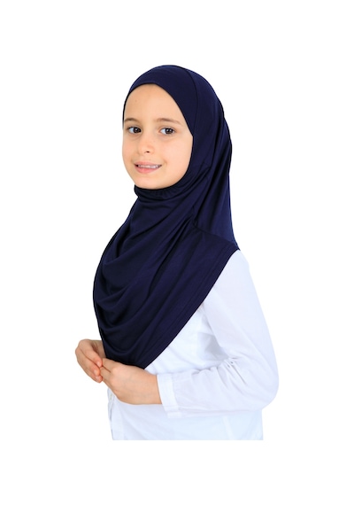 Modish Group Kız Çocuk Hazır Başörtüsü Pratik Penye Şal Tesettür Giyim Lacivert