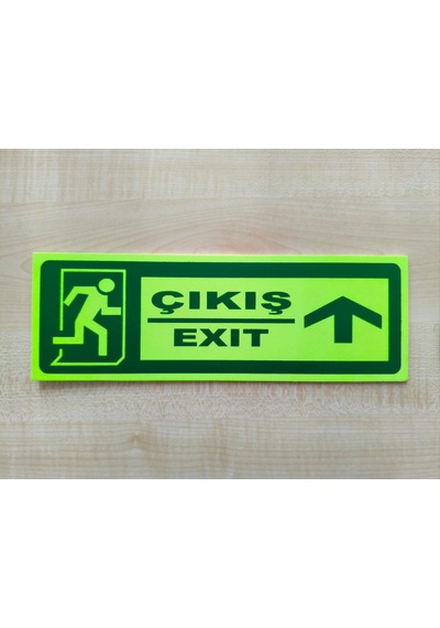 30x10 Cm Fosforlu Yangın Uyarı Acil Çıkış-emergency Exit Levhas