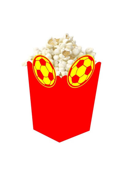 3d Sarı Kırmızı Taraftar Temalı Popcorn Mısır Kutusu 8 Li Paket