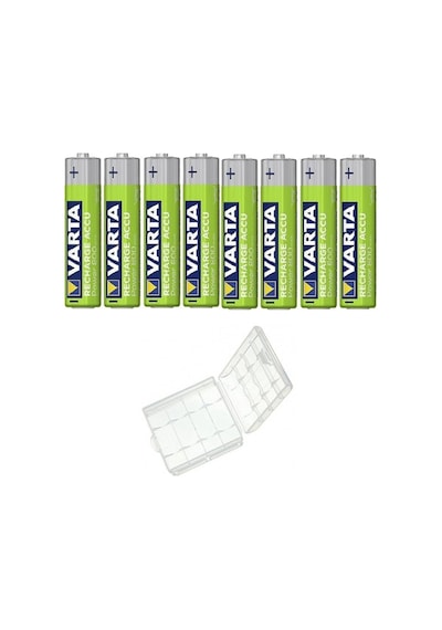 Varta 56703 800 mAh AAA Ni-MH Şarj Edilebilir İnce Kalem Pil 8'li + Pil Kutusu