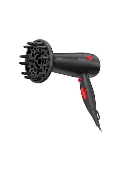 Arzum AR569 Linda Saç Kurutma Makinesi 2 Hız Ayarı, Soğuk Hava ve Difüzör, 2000W, Siyah