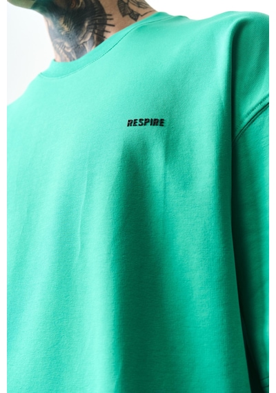Erkek Respire Yazı Detaylı Oversize T-shirt Vişne