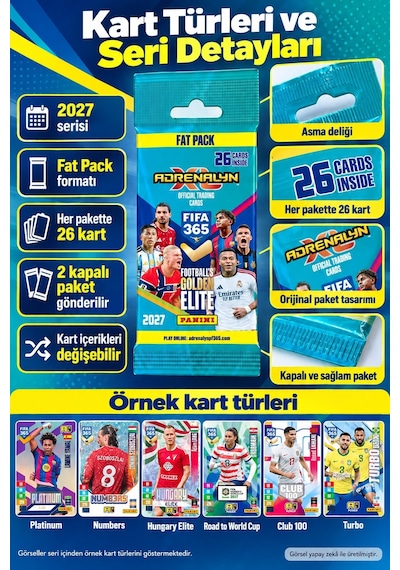 Panini Fıfa 365 Adrenalyn Xl 2027 Fat Pack Futbolcu Kartı 2 Paket Toplam 52 Kart