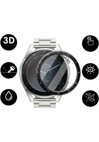 More Tr Huawei Watch 3 Pro Zore Pmma Pet Saat Ekran Koruyucu-Siyah