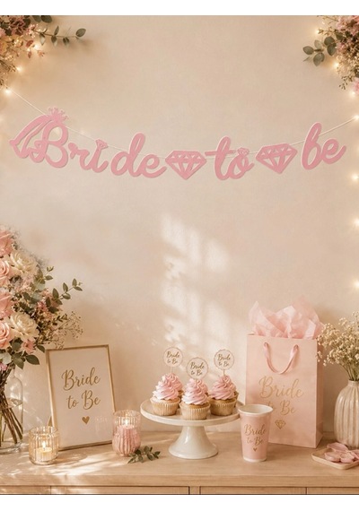 Kaligrafi Banner "bride To Be" - Pembe Tüm Yaşlar