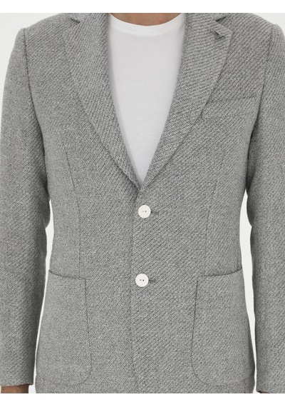 Cacharel Açık Gri Slim Fit Keten Karışımlı Spor Ceket Cacharel Açık Gri Slim Fit Keten Karışımlı Spor Ceket