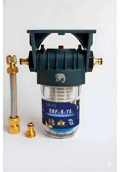 Car-fıl Crf-5-ys-eu Taşınabilir Su Filtresi 5" Yıkanabilir 50 Mikron Kartuş Kum, Çamur, Pas Ve Kireci  Karavan, Tekne, Tiny House Ve Kamp İçin Tesisat Koruması  Bahçe Hortumlarıyla Tam Uyumlu Taşınabilir Filtre