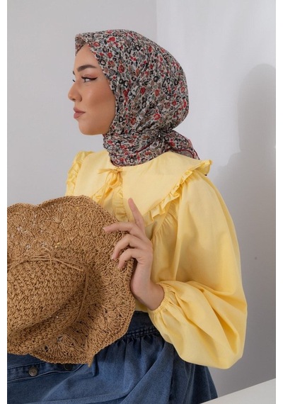 Silk Home Karanfil Desen Soft Pamuk Eşarp Bordo