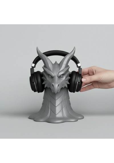 Happy3dworld Ejderha Kafası Kulaklık Standı, 3d Baskı Fantastik Gotik Model