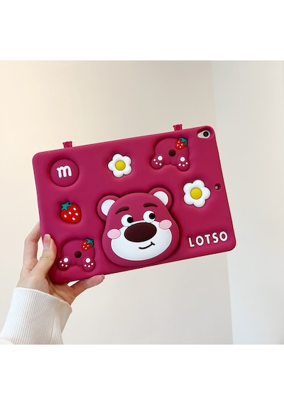 Apple Uyumlu iPad 8 Ve 9 Nesil 10 2 Inç 2020 2021 Kedi Kılıf Standlı Eğlenceli Koruma Kırmızı