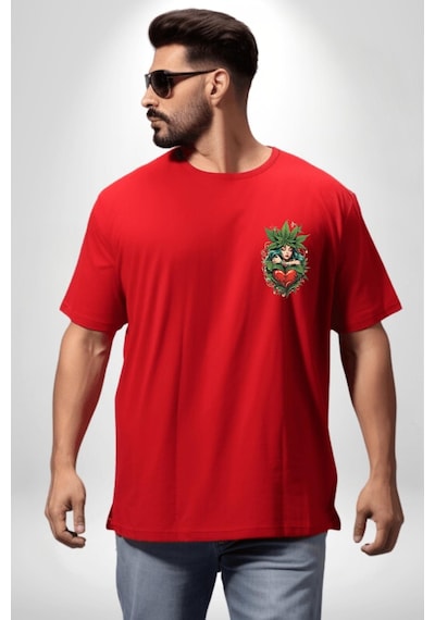 Deniz Kızı Çiçek Kırmızı Oversize Unisex Ön Ve Sırt Baskılı Tişört Kırmızı Deniz Kızı Çiçek Kırmızı Oversize Unisex Ön Ve Sırt Baskılı Tişört Kırmızı