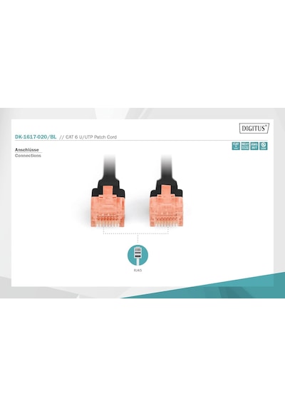 Dk-1617-020/bl Professional Yüksek Kaliteli Cat 6 U/utp Ara Baglantı Kablosu - Lszh Standart
