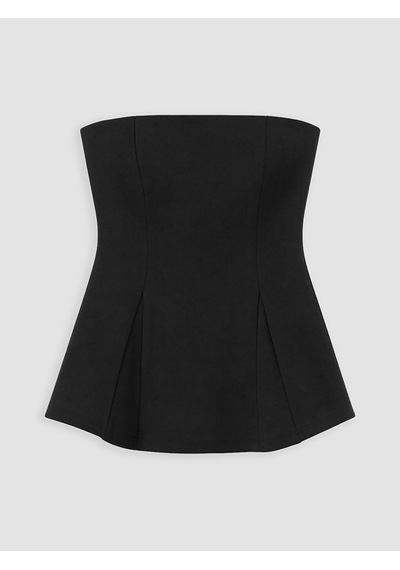 Lcw Vision Siyah Straplez Yaka Peplum Korse Bluz