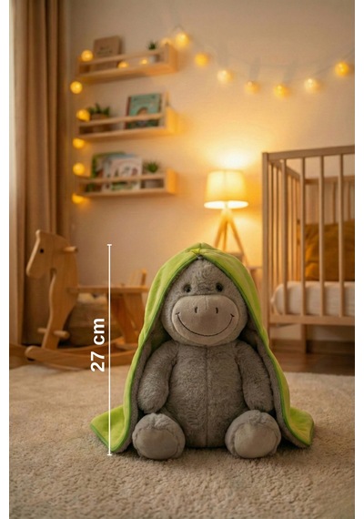 Yumuşacık Sevimli Fermuarlı Avokado Eşek Peluş Oyuncak 27 Cm Çok Renkli