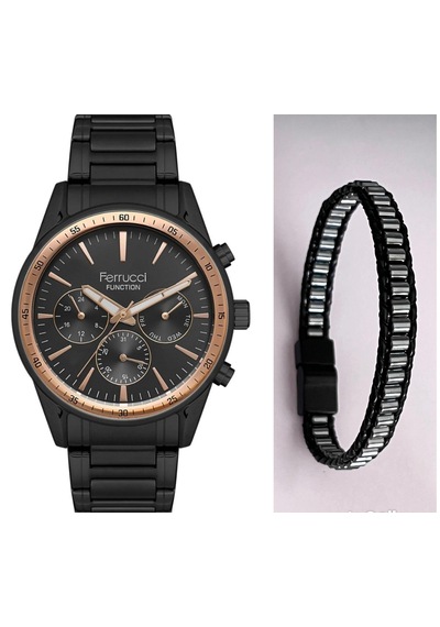 Ferrucci Fc36138 Delüx Serisi Çelik Kordon Ve Kasa Fonksiyonlu Erkek Kol Saati+%100 Deri&hematit Bileklik Rose Gold Ferrucci Fc36138 Delüx Serisi Çelik Kordon Ve Kasa Fonksiyonlu Erkek Kol Saati+%100 Deri&hematit Bileklik Rose Gold