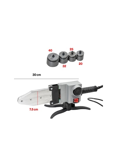 Pprc Pvc Plastik Boru Kaynak Makinesi 1500 W Endüstriyel Makina Pafta Seti 40 Mm 32 Mm 25 Mm 20 Mm