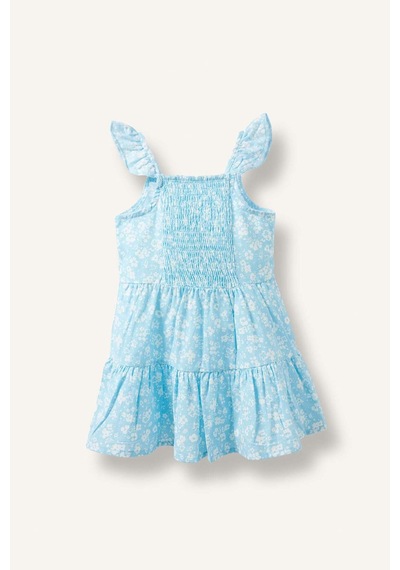 Defacto Askılı Poplin Elbise Kız Bebek H8453a526hsbe400 Mavi-be400