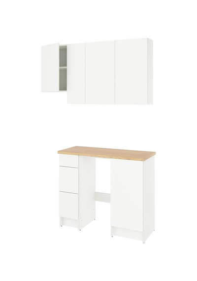Ikea Beyaz Şık Mutfak Dolabı 220x61x220 Cm