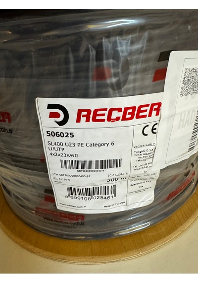 Reçber Cat6 Pe U/utp Sl400 23awg 500 M. Dış Ortam