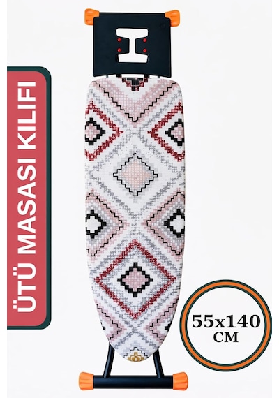 Asev Home Ütü Masası Kılıfı Keçeli İpli Stoperli Büyük Boy 55x140 Cm Mezopotamya Diğer