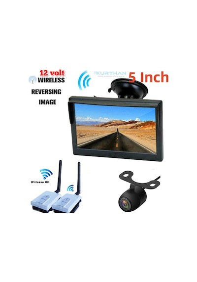 Wifi Görüntü Aktarıcı+5 İnç Monitör+ Kelebek Kamera Seti 12 Volt