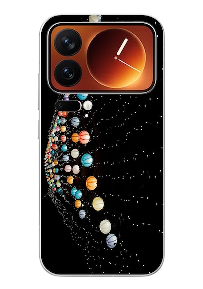 Xiaomi 17 Pro Max Uyumlu Gezegenlerin Dansı Baskılı Silikon Kılıf Renkli