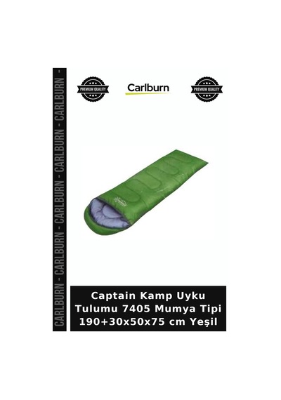 Özel Üretim Captain Kamp Uyku Tulumu 7405 Mumya Tipi 190+30x50x75 Cm Yeşil Gösterge Aktivite Mevsim Standart