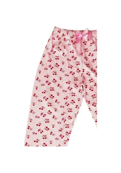 Royaleks Beli Lastikli Mevsimlik Viskon Penye Pantolon Pembe Çok Renkli