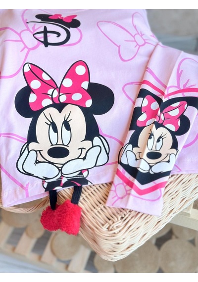 Lolliboomkids Kız Çocuk 3d Sarkık Ayak Detaylı Alt Üst Takım 2 Parça T-shirt Tayt Pembe