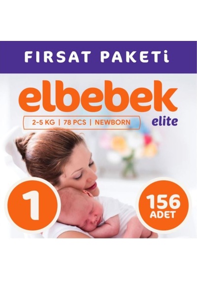 Elbebek Elite Yenidoğan Bebek Bezi 1 Numara Fırsat Paketi 156 Adet 2'li