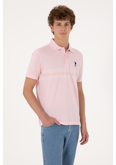 U.S. Polo Assn. Erkek Regular Fit Polo Yaka Açık Pembe Tişört 50306852-VR078