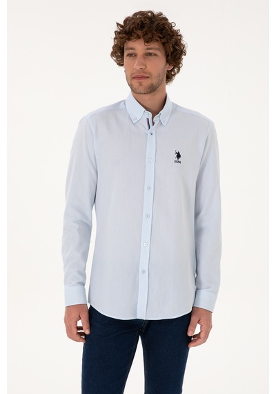 U.s. Polo Assn. Erkek Açık Mavi Gömlek Desenli 50308524-vr003 Acık Mavı