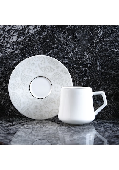 Evaliza Paisley White 6 Kişilik Çay Fincan Takımı 180 Ml Çok Renkli