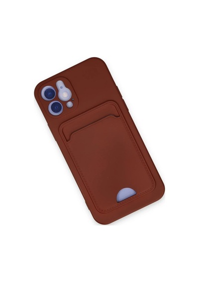 Apple İphone 12 Kılıf Kelvin Kartvizitli Silikon - Bordo