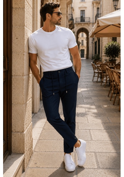 Danger Erkek Comfort Fit Lacivert Çizgili Jogger Pantolon Esnek Kumaş 0247dngr