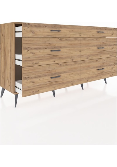 Hyperion Konsol 6 Çekmeceli 176x44x99 Çam-çam Çam-çam
