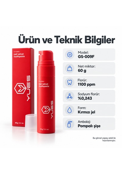 Yues Red Velvet Florürlü Pompalı Diş Macunu 60 G Beyazlatma