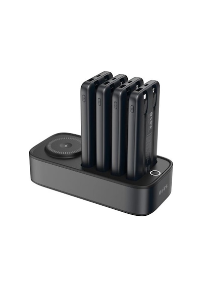 S-link Ip-ds40 4 Adet 10000mah Powerbank Li 15w Kablosuz Şarj Siyah Taşınabilir Şarj İstasyonu