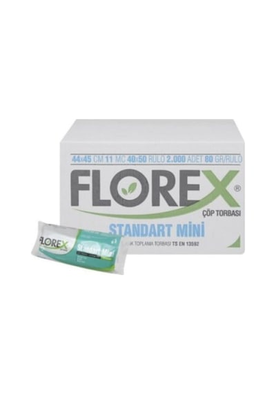 Florex Standart Mini Boy Çöp Poşeti 2000 Adet 44X45 Cm Florex 44X45 Mini