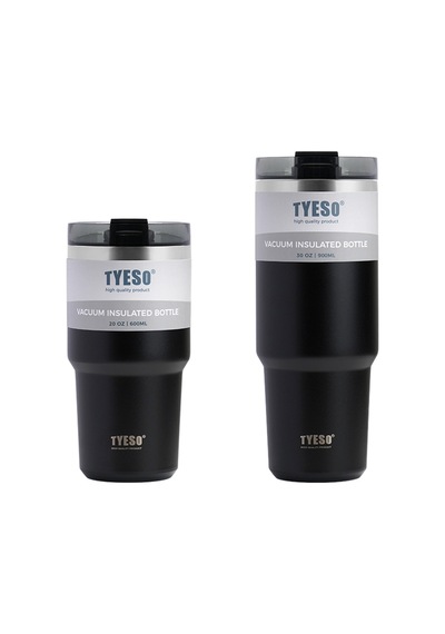 Tyeso Tripletask Termos Vakumlu Yıkanabilir Silikon Pipetli 600ml Siyah
