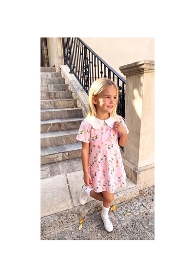 Poala Kids Çiçekli Dokuma Elbise Çok Renkli
