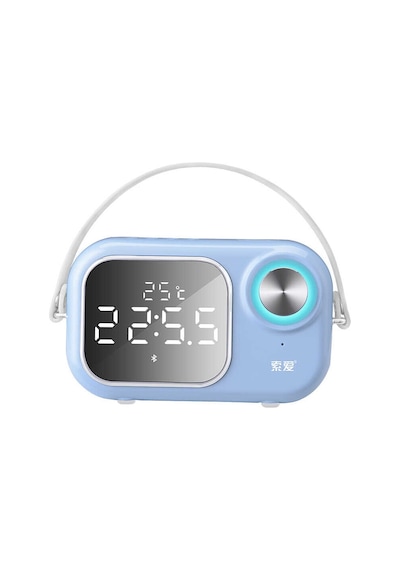 Soaiy E16 Taşınabilir Kablosuz Bluetooth Hoparlör - Dijital Saat & FM Radyo & USB & Hafıza Kartı - ZORE-219473