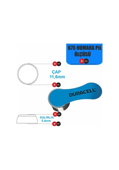 Duracell Activair PR44 675 Numara İşitme Cihazı Pili 6 x 10'lu