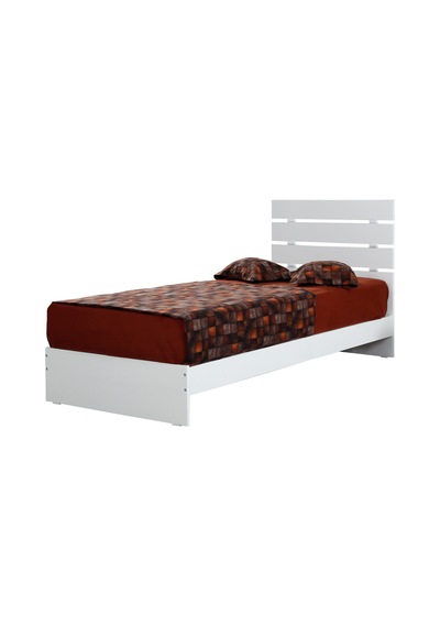 Pasifichome Huga Tek Kişilik Beyaz Karyola 100Cm / 100*200 Başlıklı Karyola